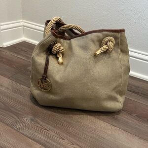 Michael Kors Tan Canvas Tote Bag